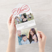 Carte de vacances photo élégante rouge déchirure (Déchirure)