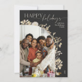 Carte de vacances photo élégante sombre dorée 1 (Devant)