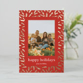 Carte de vacances photo en feuille de pin dessinée (Debout devant)