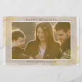 Carte de vacances photo en or rustique budget Noël (Devant)