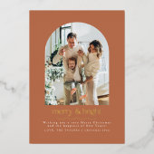 Carte de vacances photo en terre cuite Boho et feu (Recto)