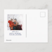 Carte de vacances photo | Fleur et oiseau d'hiver (Dos)