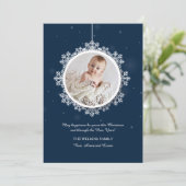 Carte de vacances photo flocon de neige (Debout devant)