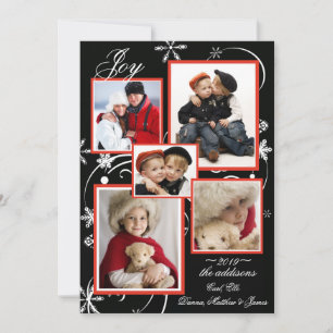 Carte de vacances photo Flocons de neige en crista