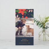 Carte de vacances photo Floral Doodle amusant (Debout devant)