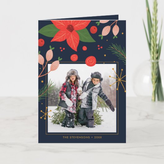 Carte de vacances photo Floral Fun Doodle | (Devant)