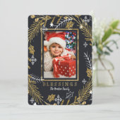 Carte de vacances photo florale classique (Debout devant)