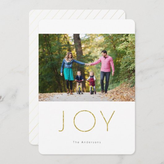 Carte de vacances photo JOIE Pailletée (Devant / Derrière)