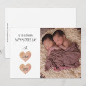 Carte de vacances photo Jour des mères Jumeaux (Devant / Derrière)