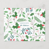 Carte de vacances photo JOY Holly Berries à petit (Dos)