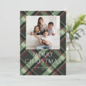 Carte de vacances Photo Joyeux Bordeaux et Vert Pi (Debout devant)