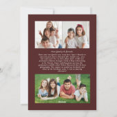 Carte de vacances Photo Joyeux Bordeaux et Vert Pi (Dos)