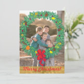 Carte de vacances photo : Joyeux Noël Wreath Photo (Debout devant)