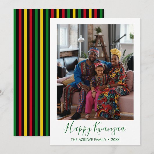 Carte de vacances photo Kwanzaa (Devant / Derrière)
