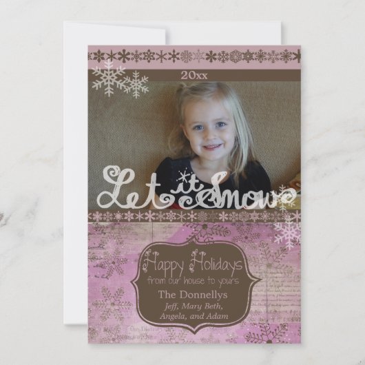 Carte de vacances photo Lavande et Snowflakes Brow (Devant)