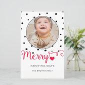 Carte de vacances photo manuscrite Budget Joyeux (Debout devant)