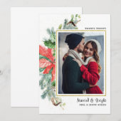 Carte de vacances photo Mariage marié et brillant (Devant / Derrière)