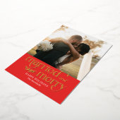 Carte de vacances photo Marié et Joyeux Foil (Rotation)