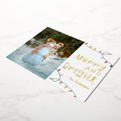 Carte de vacances photo "Merry and Bright" avec fe (Rotation)