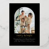 Carte de vacances photo moderne Black and Gold Foi (Recto)