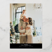 Carte de vacances photo moderne Black and Gold Foi (Verso)