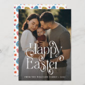 Carte de vacances photo moderne Happy Pâques (Devant / Derrière)