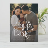 Carte de vacances photo moderne Happy Pâques (Debout devant)