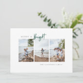 Carte de vacances photo moderne Joyeuse et brillan (Debout devant)