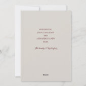 Carte de vacances photo moderne Joyeuse et mariée (Dos)