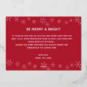 Carte de vacances photo moderne rouge Noël vrai fo (Verso)