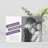 Carte de vacances photo moderne Slant (violet/gris (Debout devant)