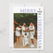 Carte de vacances photo moderne violet Joyeux Noël (Devant)