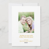 Carte de vacances photo moderne White Golden Joy (Dos)