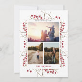Carte de vacances photo Natural Winter Red Berry 3 (Devant)