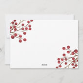 Carte de vacances photo Natural Winter Red Berry 3 (Dos)