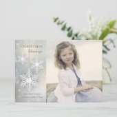 Carte de vacances photo pendentif flocon de neige (Debout devant)