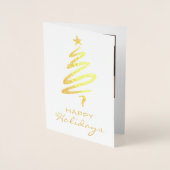 Carte de vacances photo personnalisée Real Gold Fo (Devant)