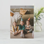 Carte de vacances photo personnalisée simple et mo (Debout devant)