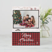 Carte de vacances photo Plaid Buffalo rouge et noi (Debout devant)