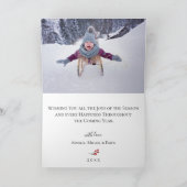 Carte de vacances photo pliée NOEL ornée botanique (Intérieur)