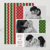 Carte de vacances photo Pois rouge et verte (Devant / Derrière)