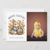 Carte de vacances photo Poppy, Bunny et Pâques (Devant)