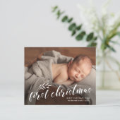 Carte de vacances photo pour bébé Script de Noël (Debout devant)