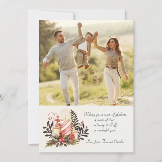 Carte de vacances photo pour les bougies de Noël (Devant)