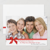Carte de vacances photo Rectangle Bow rouge (Devant / Derrière)