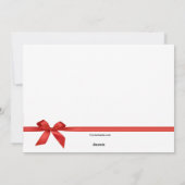 Carte de vacances photo Rectangle Bow rouge (Dos)