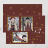 Carte de vacances photo Red and Gold Three (Devant / Derrière)