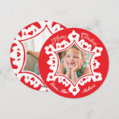 Carte de vacances photo : Red Merry Christmas Snow (Devant / Derrière)