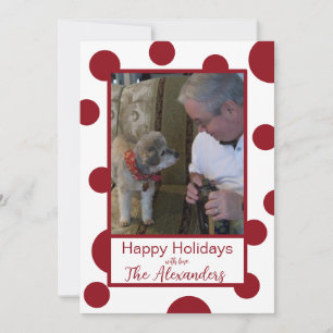 Carte de vacances photo Red Polka Dot