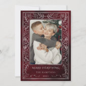 Carte de vacances photo Red Silver Pine Holly Berr (Devant)